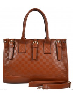 Lady Shopping Tote Brown Satchel